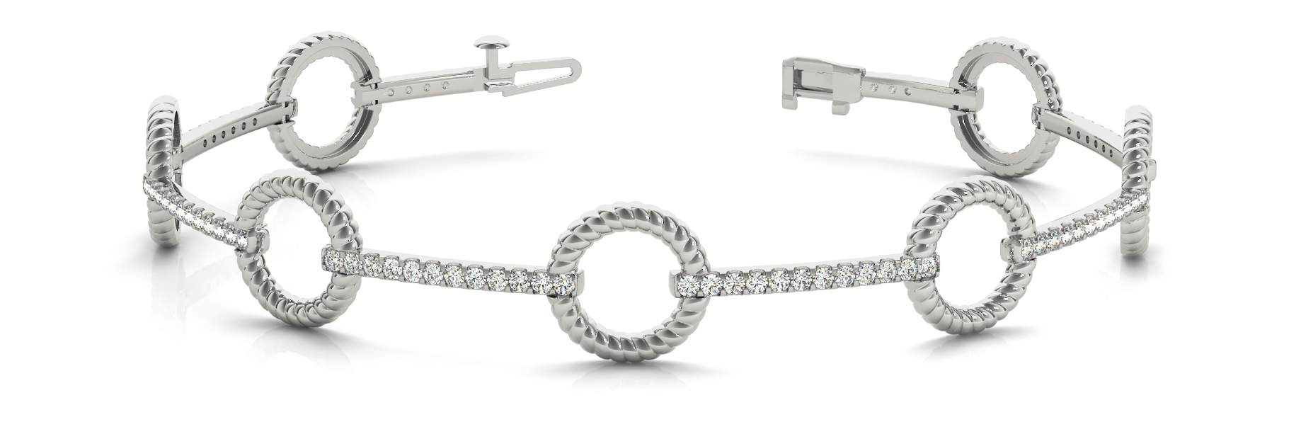 7/8 ct tw 14kt gold White Bracelet 92 - .01PT Round