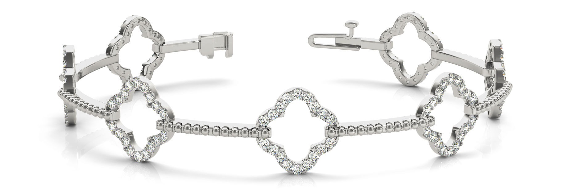 1 1/4 ct tw 14kt gold White Bracelet 126 - .01PT Round