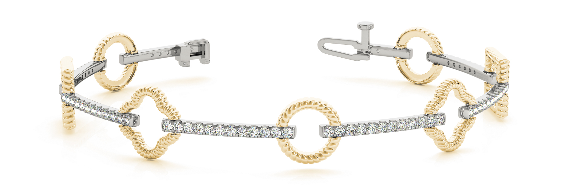 7/8 ct tw 14kt gold White Bracelet 92 - .01PT Round