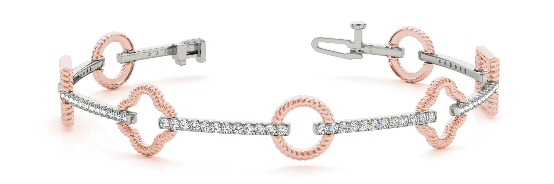 7/8 ct tw 14kt gold White Bracelet 92 - .01PT Round