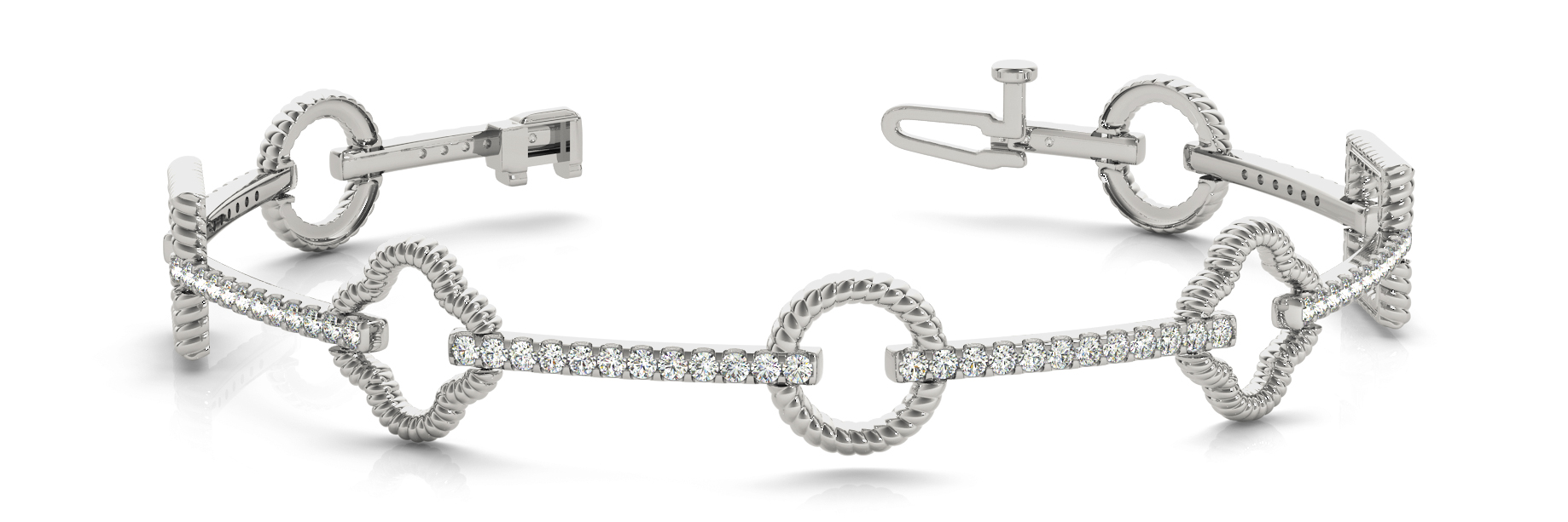 7/8 ct tw 14kt gold White Bracelet 92 - .01PT Round