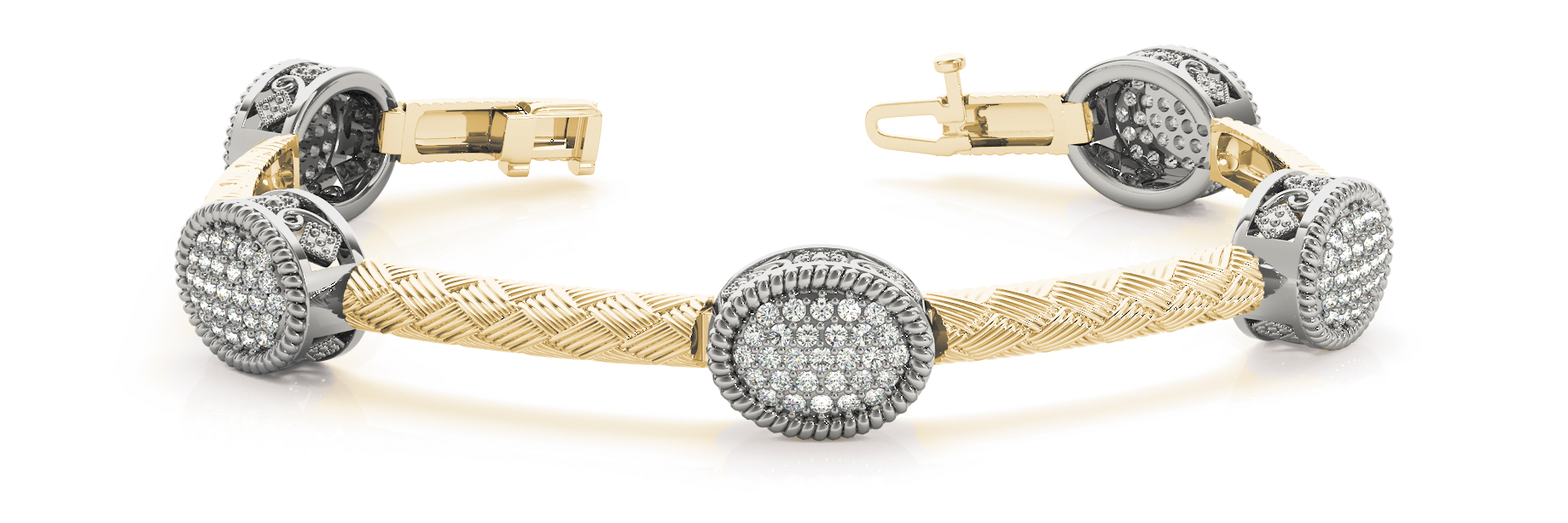 1 3/4 ct tw 14kt gold White Bracelet 145 - .0125PT Round