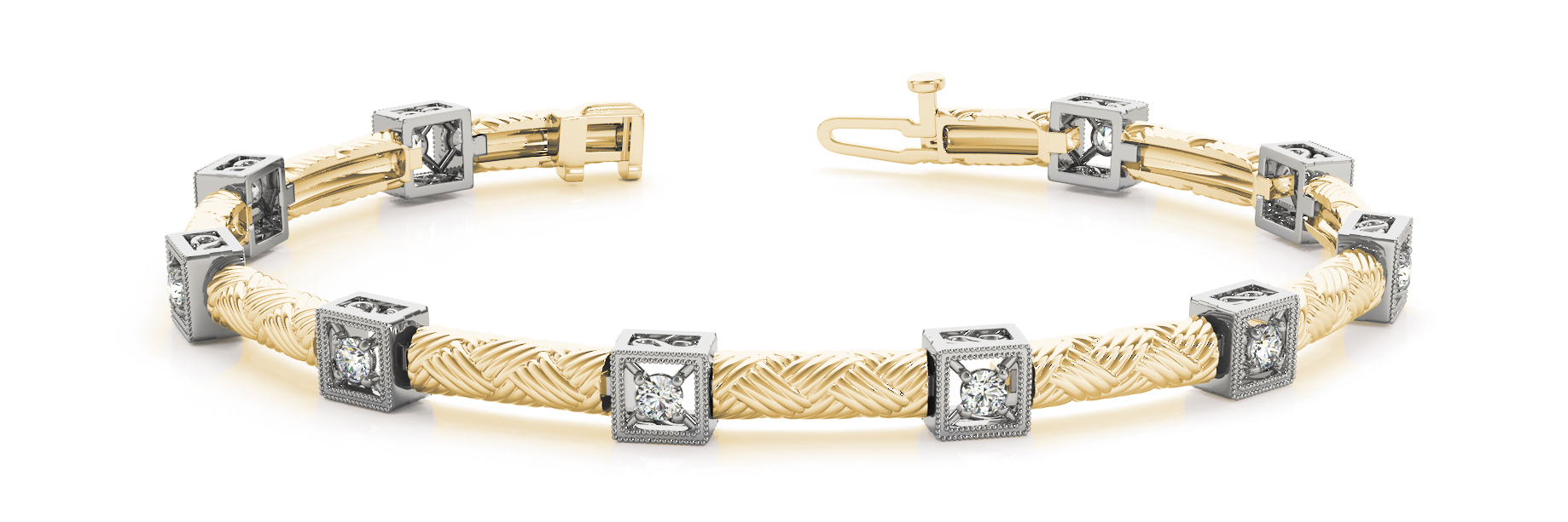 5/8 ct tw 14kt gold White Bracelet 10 - .06PT Round