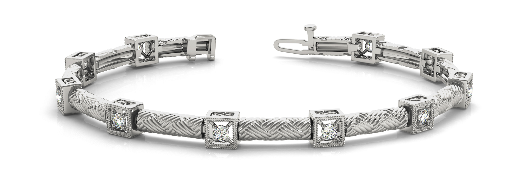 5/8 ct tw 14kt gold White Bracelet 10 - .06PT Round