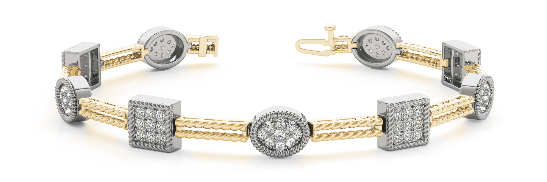 1 1/4 ct tw 14kt gold White Bracelet 9 - .02PT Round ,72 - .015PT Round