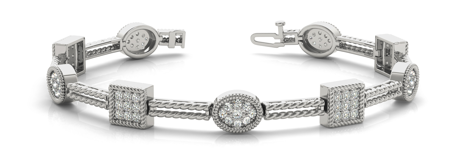 1 1/4 ct tw 14kt gold White Bracelet 9 - .02PT Round ,72 - .015PT Round