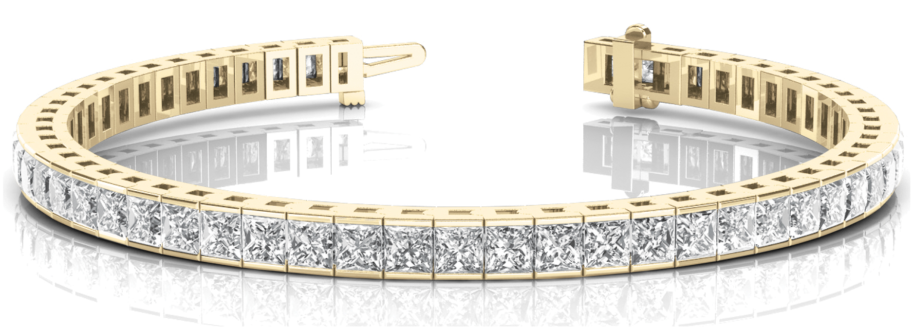 22 3/4 ct tw 14kt gold White Bracelet 38 - 4.5X4.5 Square