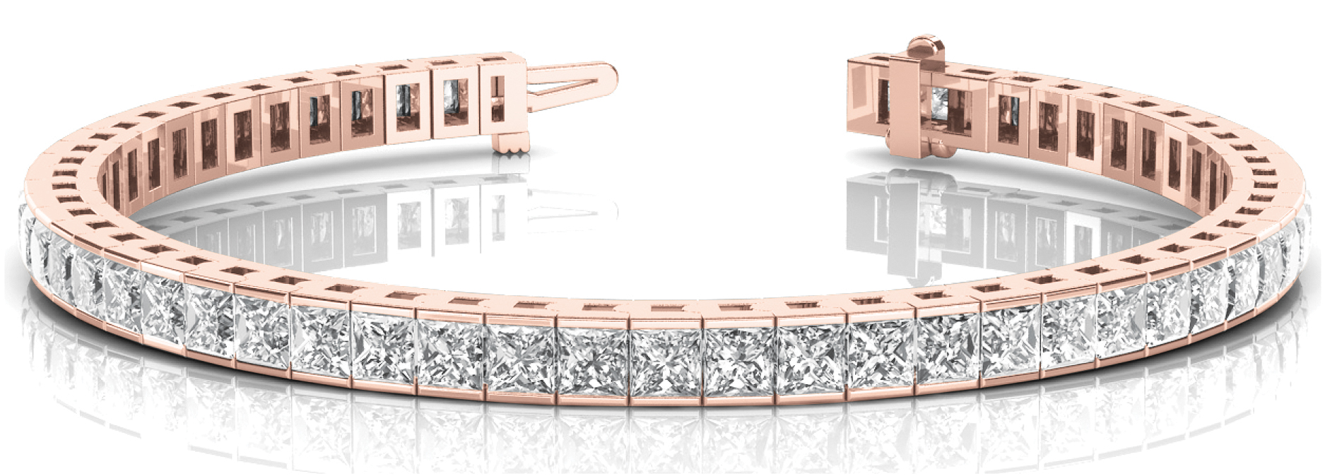 22 3/4 ct tw 14kt gold White Bracelet 38 - 4.5X4.5 Square