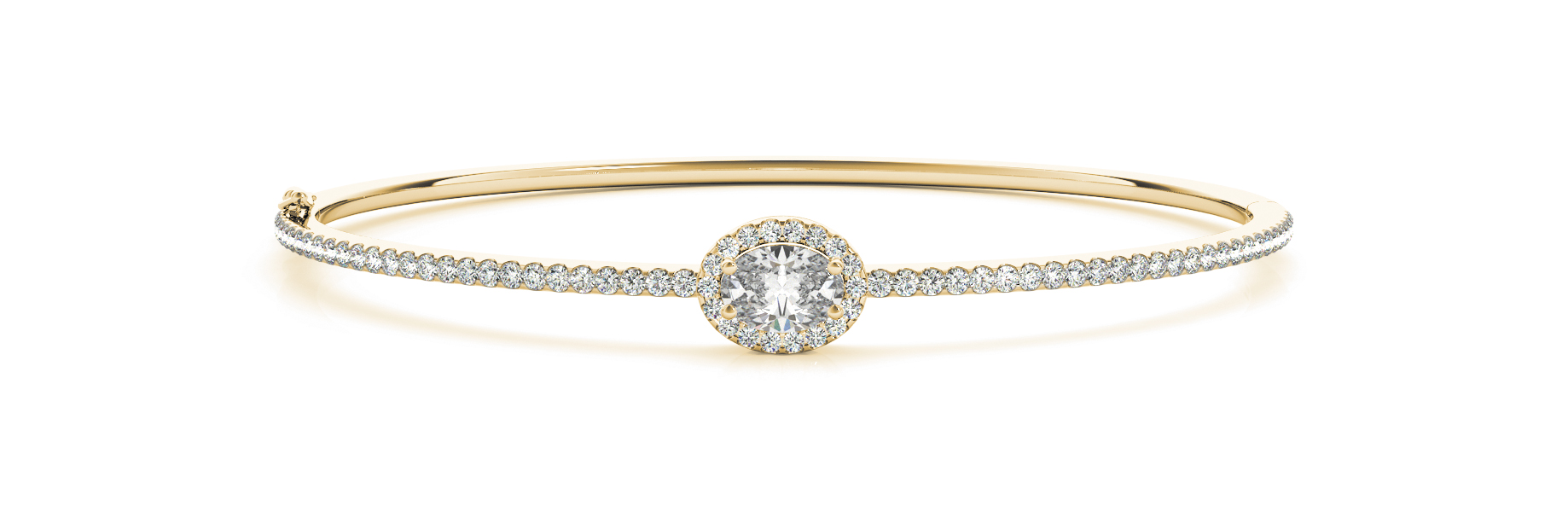 1 5/8 ct tw 14kt gold White Bracelet 1 - 7X5 Oval ,72 - .01PT Round