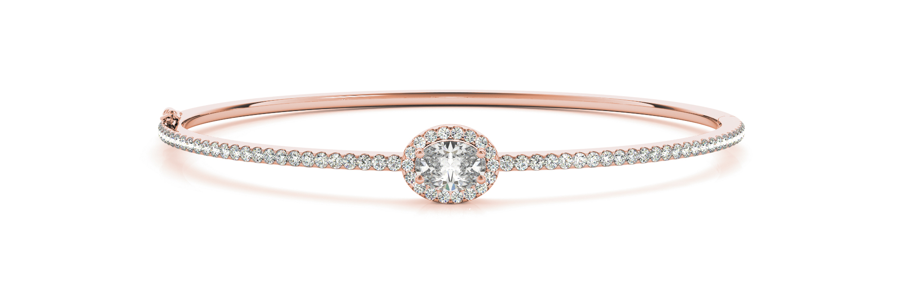 1 5/8 ct tw 14kt gold White Bracelet 1 - 7X5 Oval ,72 - .01PT Round