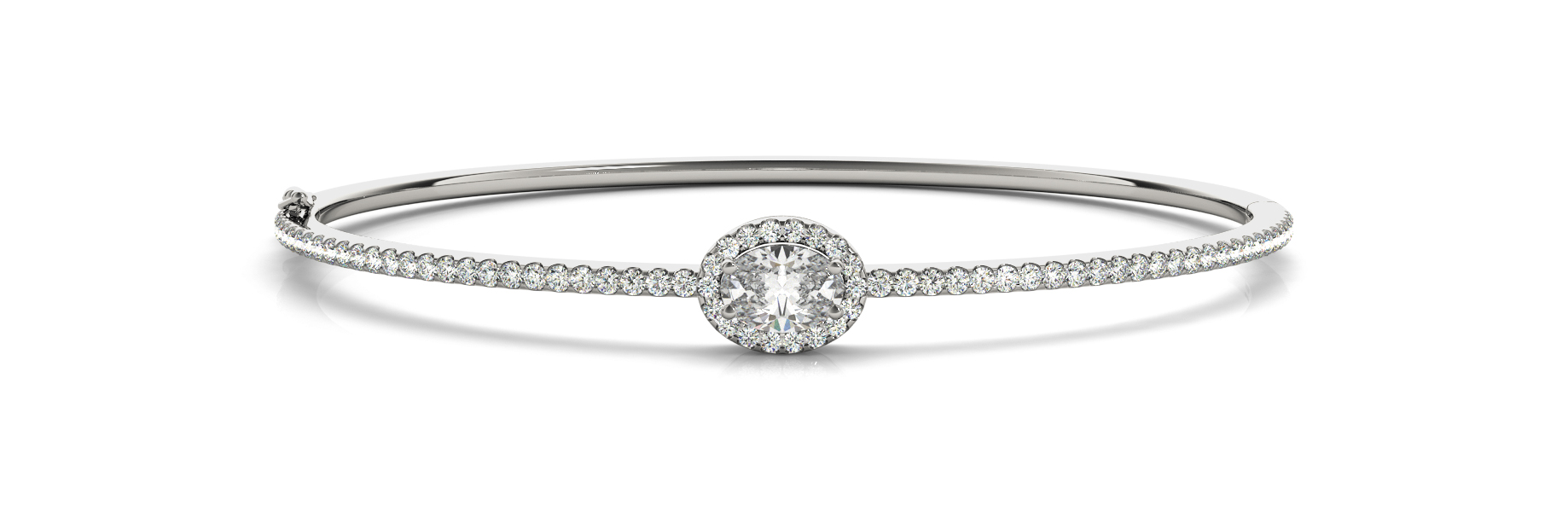 1 5/8 ct tw 14kt gold White Bracelet 1 - 7X5 Oval ,72 - .01PT Round