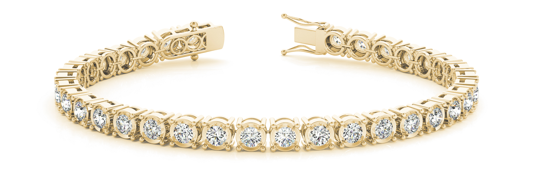 3/4 ct tw 14kt gold White Bracelet 46 - .0175PT Round