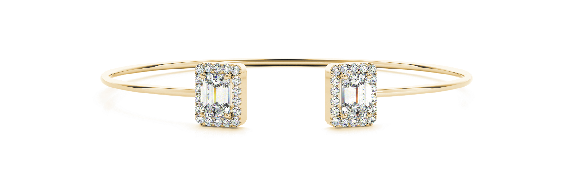 2 1/3 ct tw 14kt gold White Bracelet 2 - 7X5 Emerald ,36 - .01PT Round