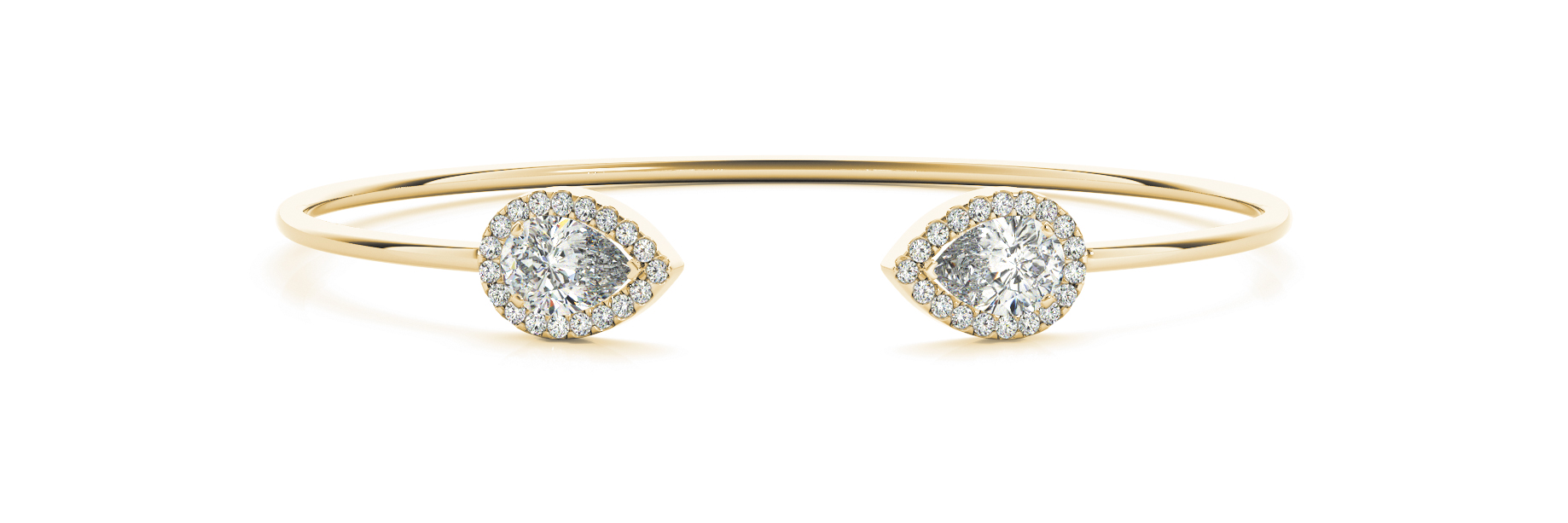 1 1/8 ct tw 14kt gold White Bracelet 2 - 7X5 Pear ,40 - .006PT Round