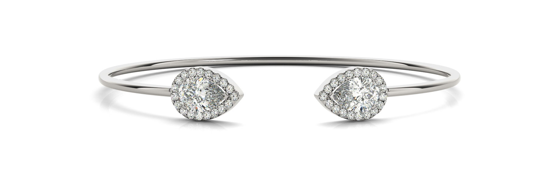 1 1/8 ct tw 14kt gold White Bracelet 2 - 7X5 Pear ,40 - .006PT Round