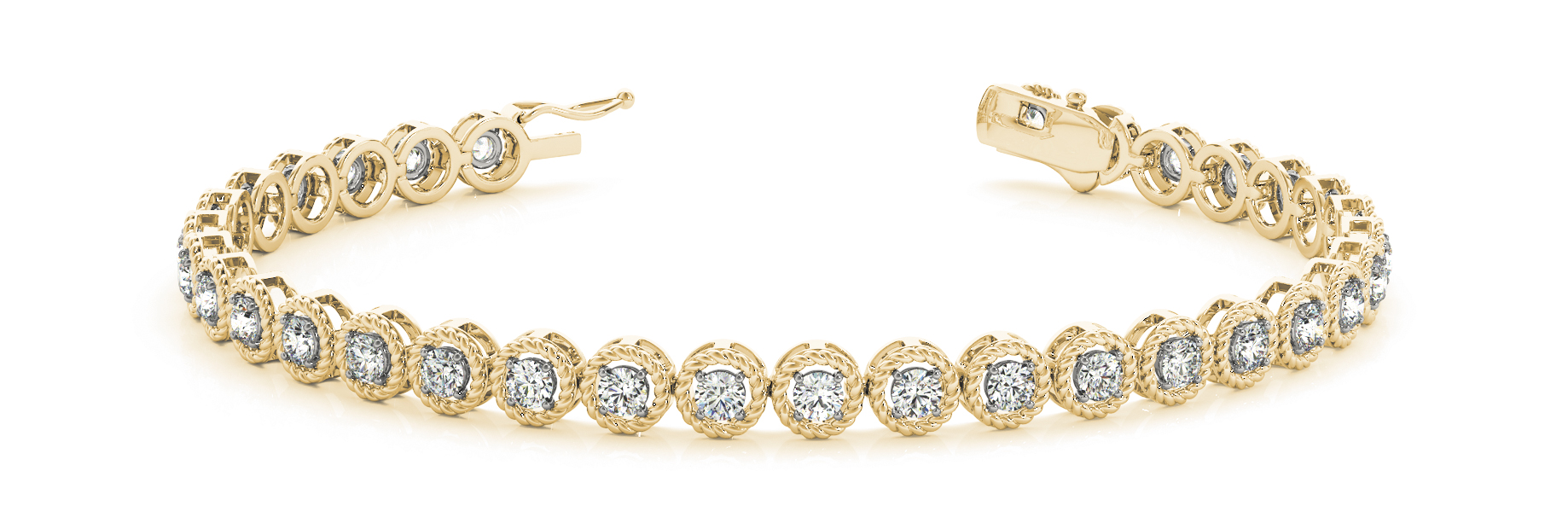 2 ct tw 14kt gold White Bracelet 33 - .06PT Round