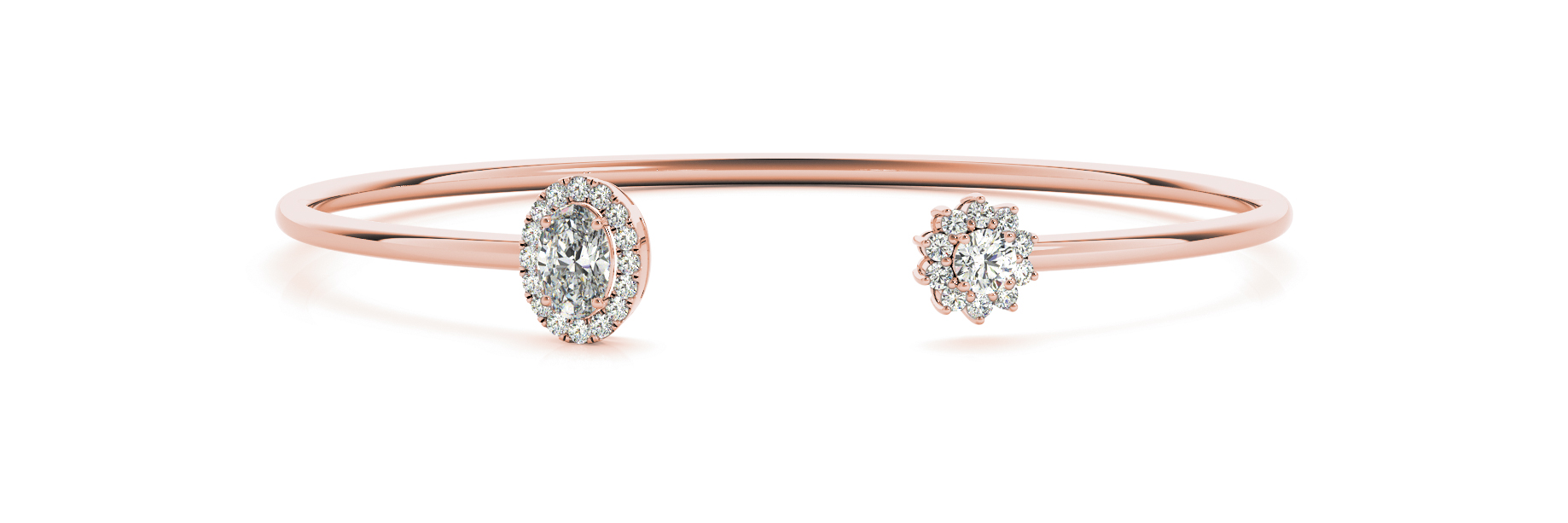 1 3/8 ct tw 14kt gold White Bracelet 1 - 7X5 Oval ,1 - .17PT Round ,10 - .015PT Round ,
