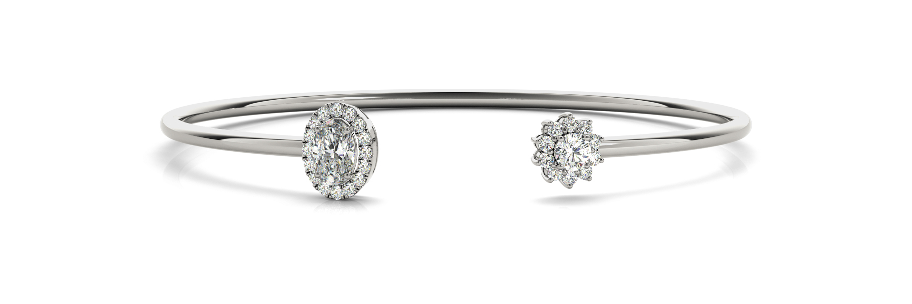 1 3/8 ct tw 14kt gold White Bracelet 1 - 7X5 Oval ,1 - .17PT Round ,10 - .015PT Round ,