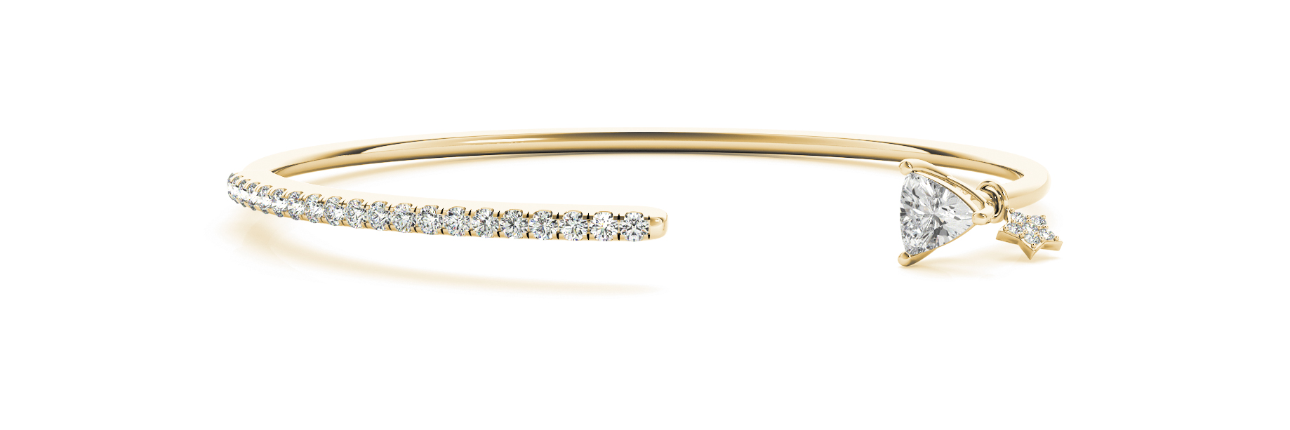 5/8 ct tw 14kt gold White Bracelet 1 - 7X7 Trillion ,20 - .025PT Round ,6 - .0125PT R