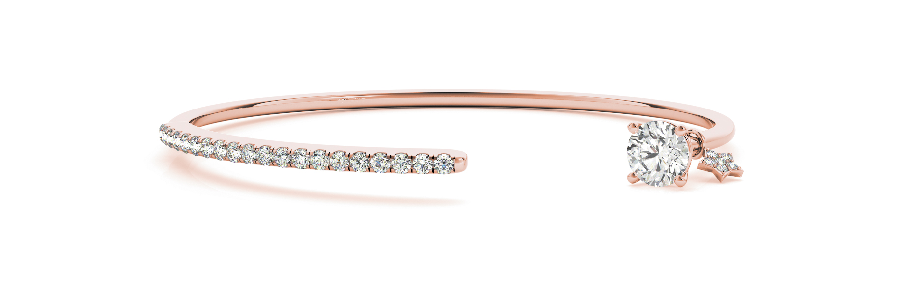5/8 ct tw 14kt gold White Bracelet 1 - 8X6 Oval ,20 - .025PT Round ,6 - .0125PT Round