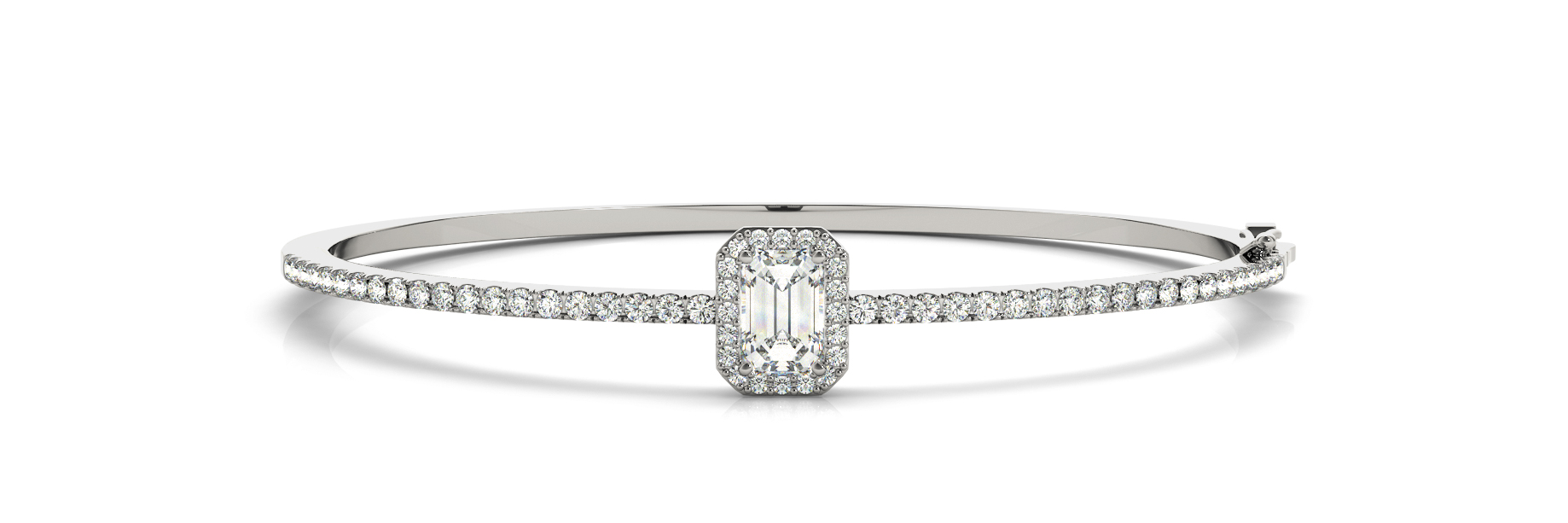 2 ct tw 14kt gold White Bracelet 1 - 7X5 Emerald ,38 - .025PT Round ,20 - .0075PT R