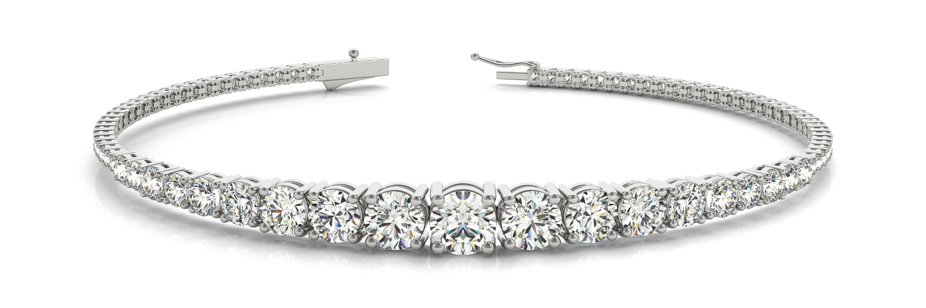 2 7/8 ct tw 14kt gold White Bracelet 1 - .35PT Round ,2 - .2PT Round ,2 - .15PT Round ,
