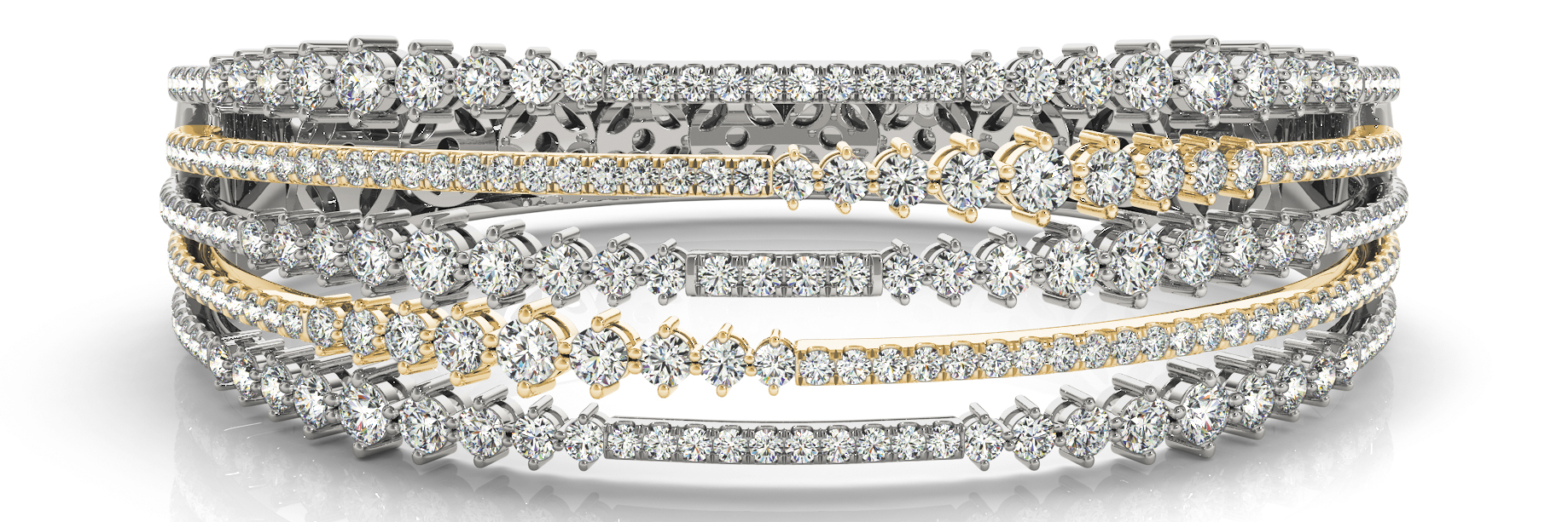 5 1/2 ct tw 14kt gold TwoTone Bracelet 184 - .0075PT Round ,16 - .01PT Round ,16 - .02PT 