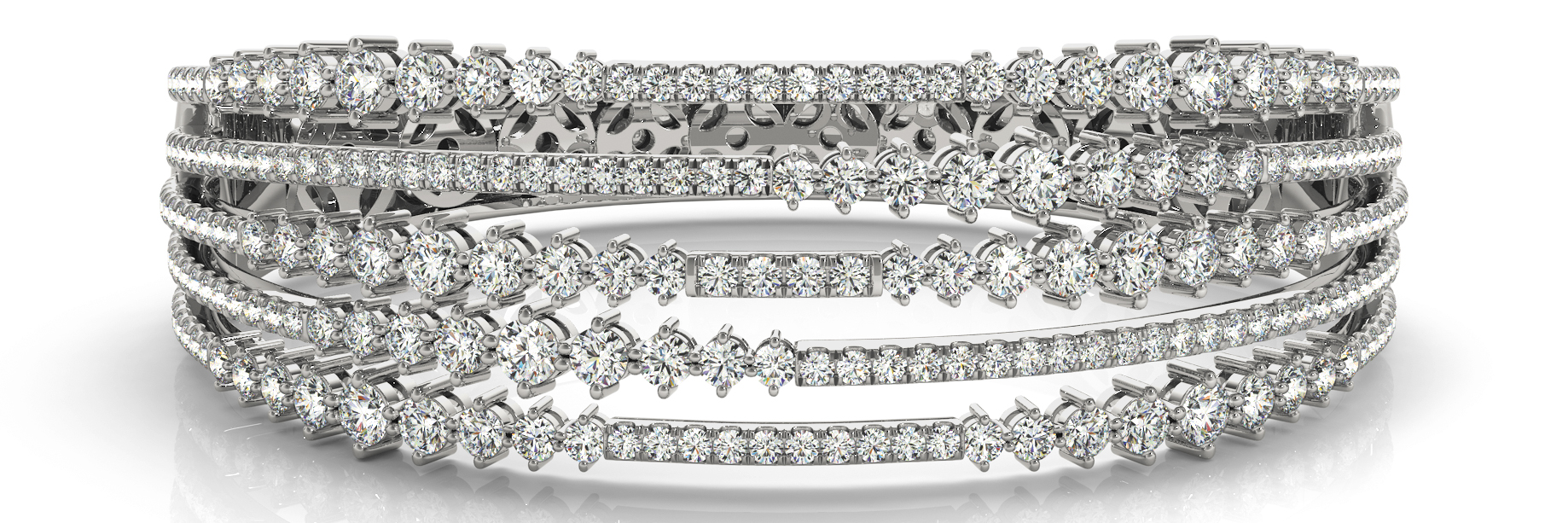 5 1/2 ct tw 14kt gold TwoTone Bracelet 184 - .0075PT Round ,16 - .01PT Round ,16 - .02PT 