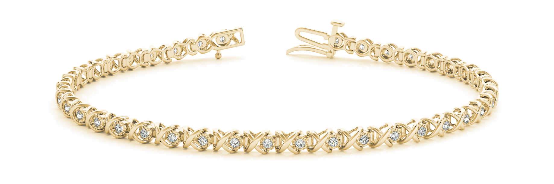 3/8 ct tw 14kt gold White Bracelet 38 - .01PT Round