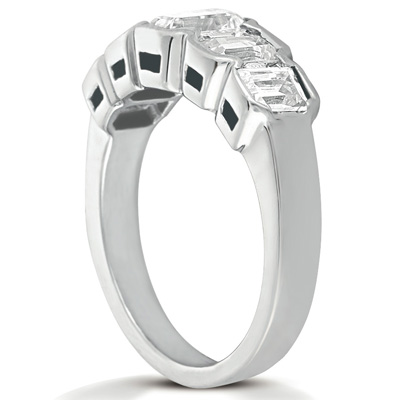 14KP Emerald 1.16 CT. WEDDING BANDS