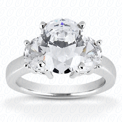 14KT Half Moon Side Stones 0.50 CT. Semi Mount