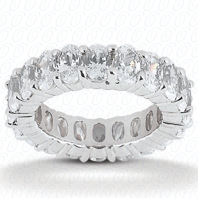 14KT Oval 4.20 CT. Eternity Wedding Bands