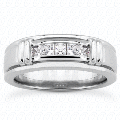 14KP Princess 0.50 CT. Wedding Band Sets