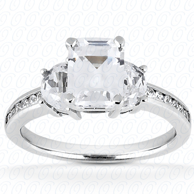 14KT Half Moon Side Stones 0.68 CT. Semi Mount