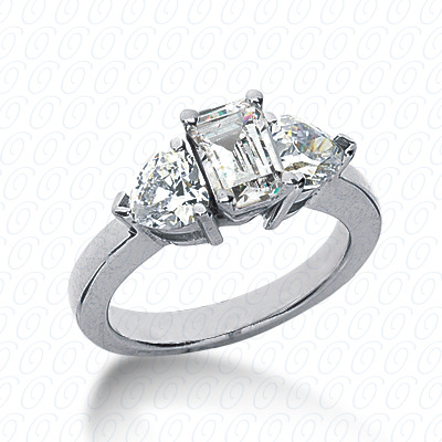 14KT Heart Side Stones 0.00 CT. Semi Mount