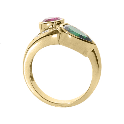 14KT COMBINATION 0.42 CT. COLOR STONE RINGS