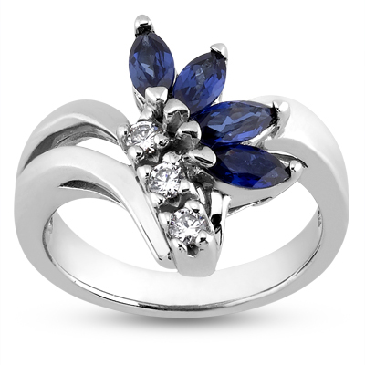 14KT MARQUISE 1.27 CT. COLOR STONE RINGS