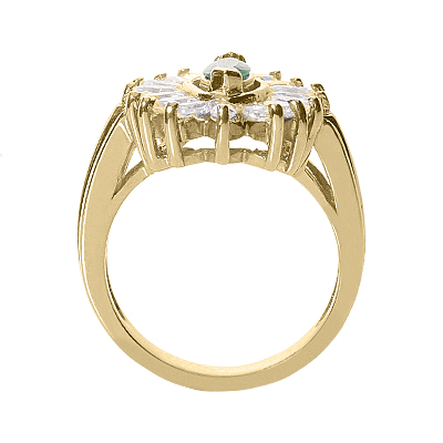 14KT MARQUISE 1.49 CT. COLOR STONE RINGS