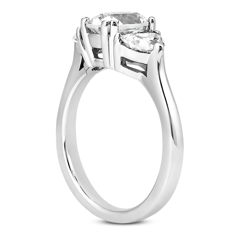 14KT Half Moon Side Stones 0.40 CT. Semi Mount