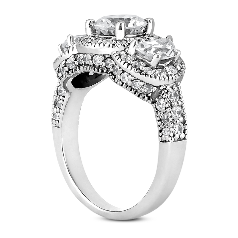14KT Half Moon Side Stones 0.95 CT. Semi Mount