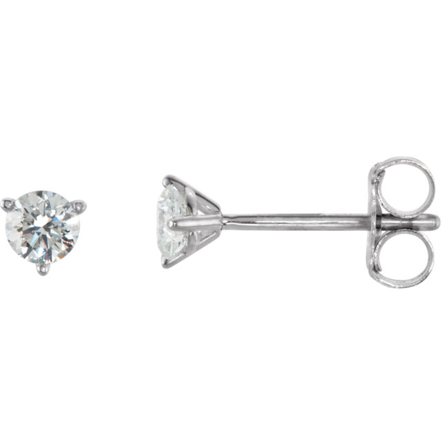 Round 3-Prong Stud Earrings