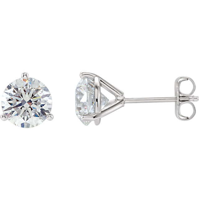 Round 3-Prong Stud Earrings