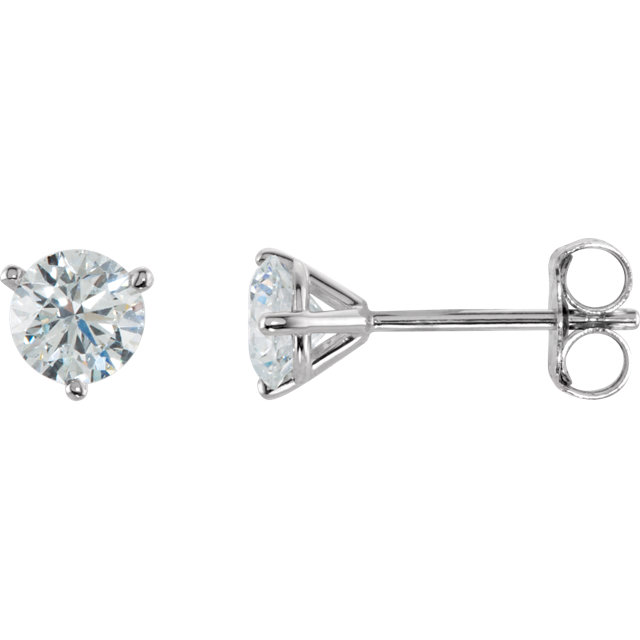 Round 3-Prong Stud Earrings