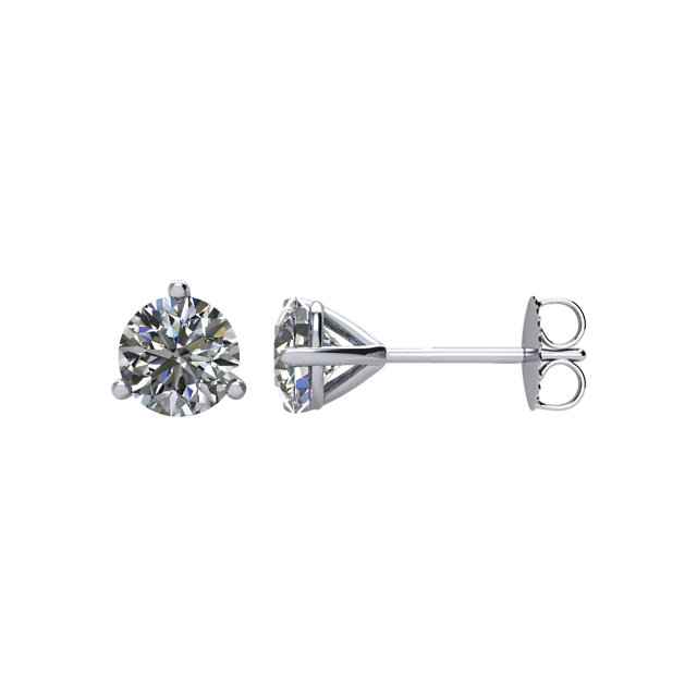 Round 3-Prong Stud Earrings
