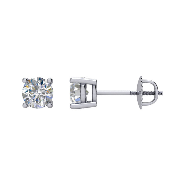 Round 4-Prong Stud Earrings