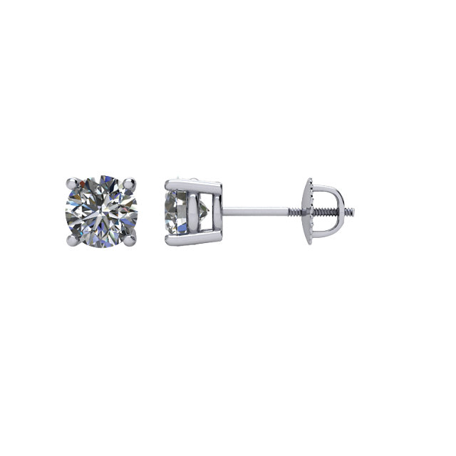 Round 4-Prong Stud Earrings