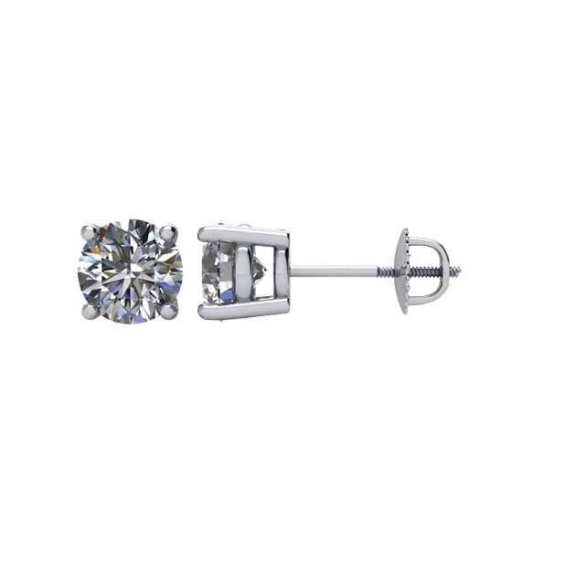 Round 4-Prong Stud Earrings