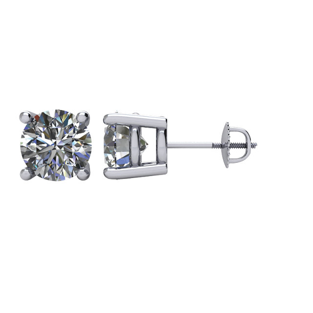 Round 4-Prong Stud Earrings