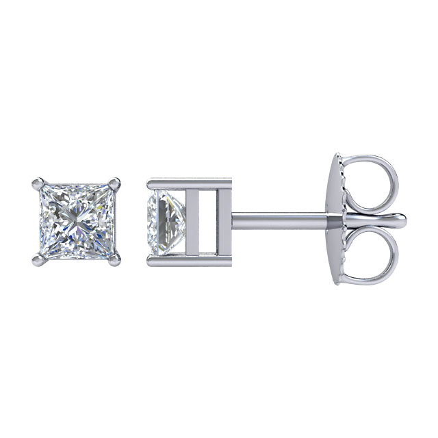 Square 4-Prong Stud Earrings