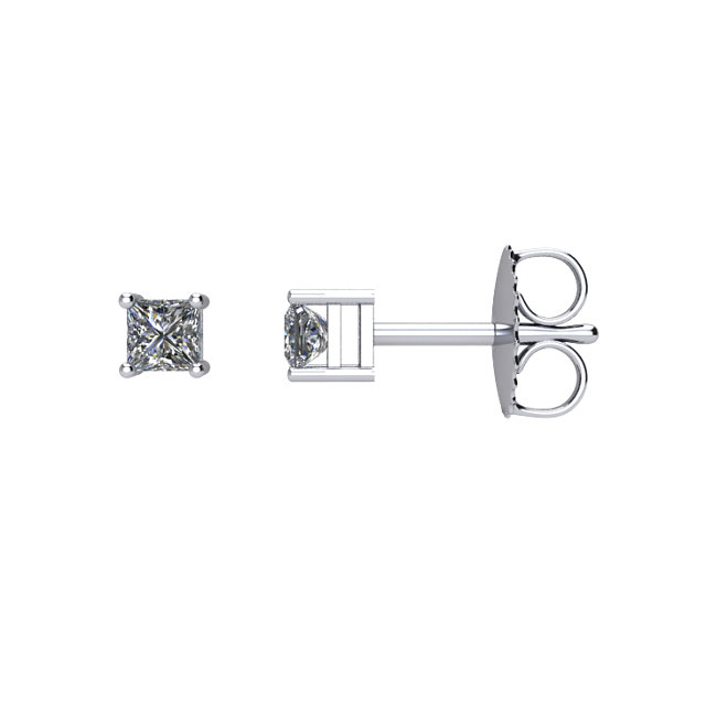 Square 4-Prong Stud Earrings